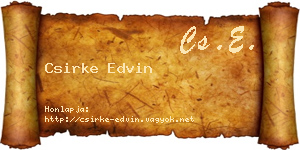 Csirke Edvin névjegykártya